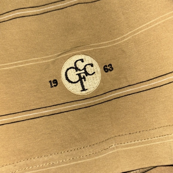 RESERVE BY SPORT HAILEY MENS POLO SHIRT TAN WITH STRIPE BLACK AND WHITE SIZE XXL - Picture 4 of 6